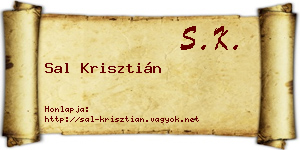 Sal Krisztián névjegykártya